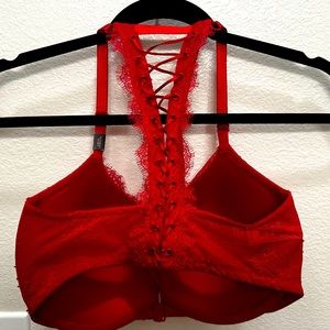 Victoria Secret Red  lace up back bra